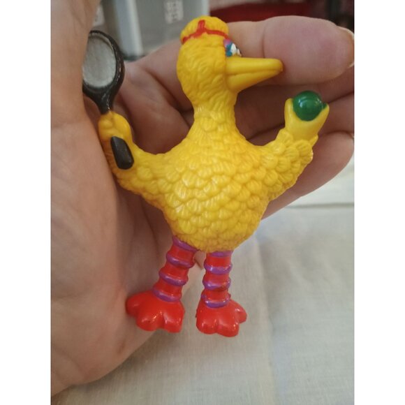 Vintage Big Bird Tennis Ball‎ Racquet PVC Figure Muppets Tara Toy Cake Topper 3" - Picture 5 of 8